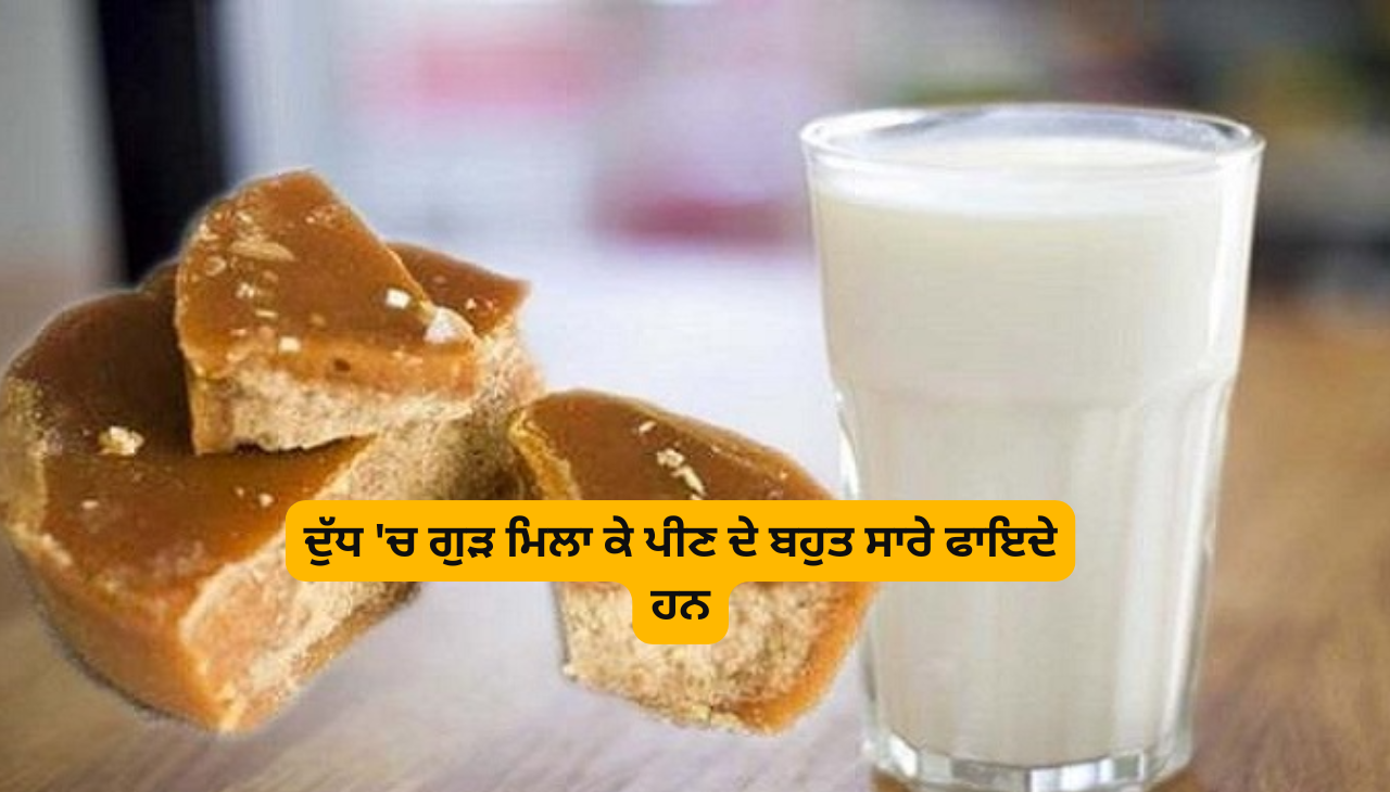 ਦੁੱਧ 'ਚ ਗੁੜ ਮਿਲਾ ਕੇ ਪੀਣ ਦੇ ਬਹੁਤ ਸਾਰੇ ਫਾਇਦੇ ਹਨ।